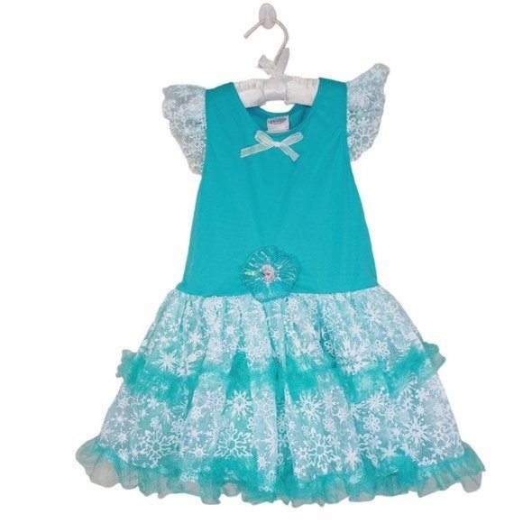Disney Frozen Elsa Costume Dress Leggings Tutu Shoes Size Child Small 4-6 - Picture 2 of 14